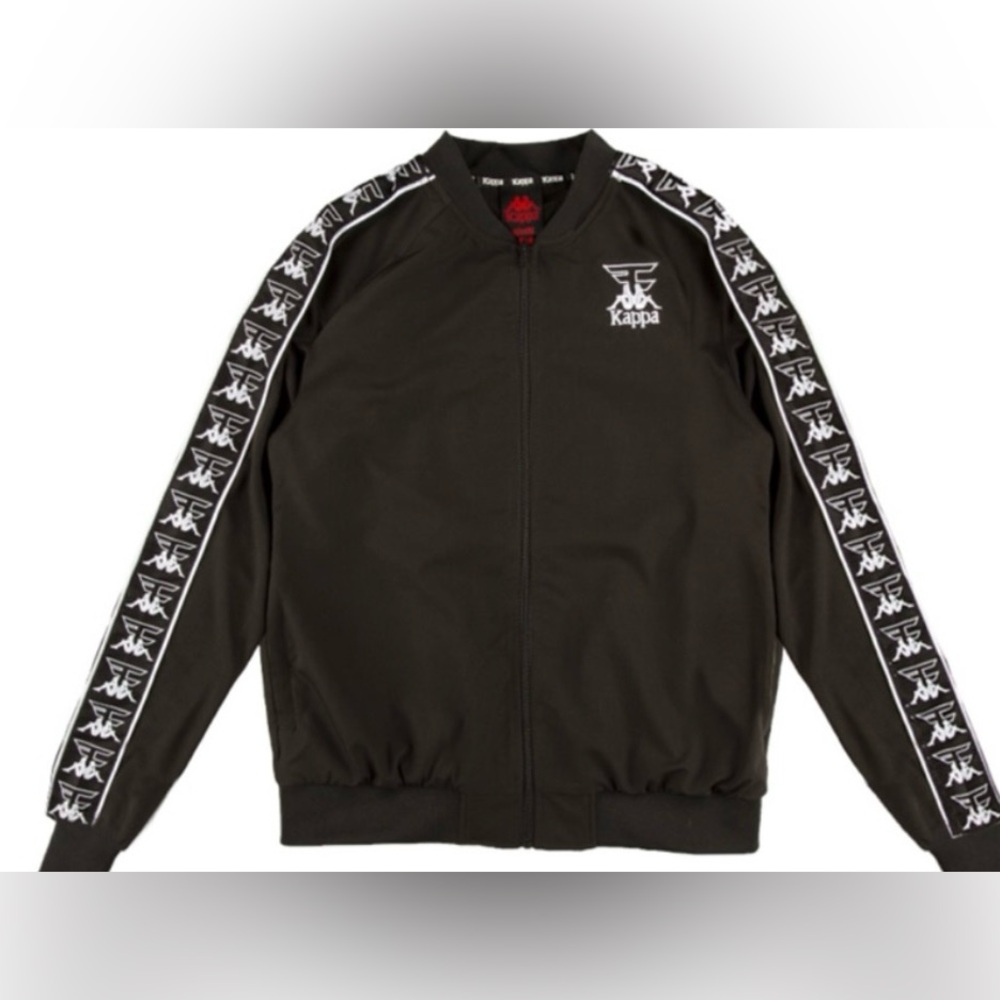 Kappa Black Bomber Jacket with Logo Trim